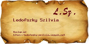 Ledofszky Szilvia névjegykártya